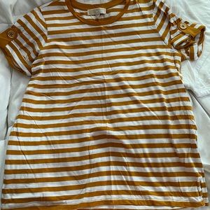 Michael Kors brown/white striped t-shirt